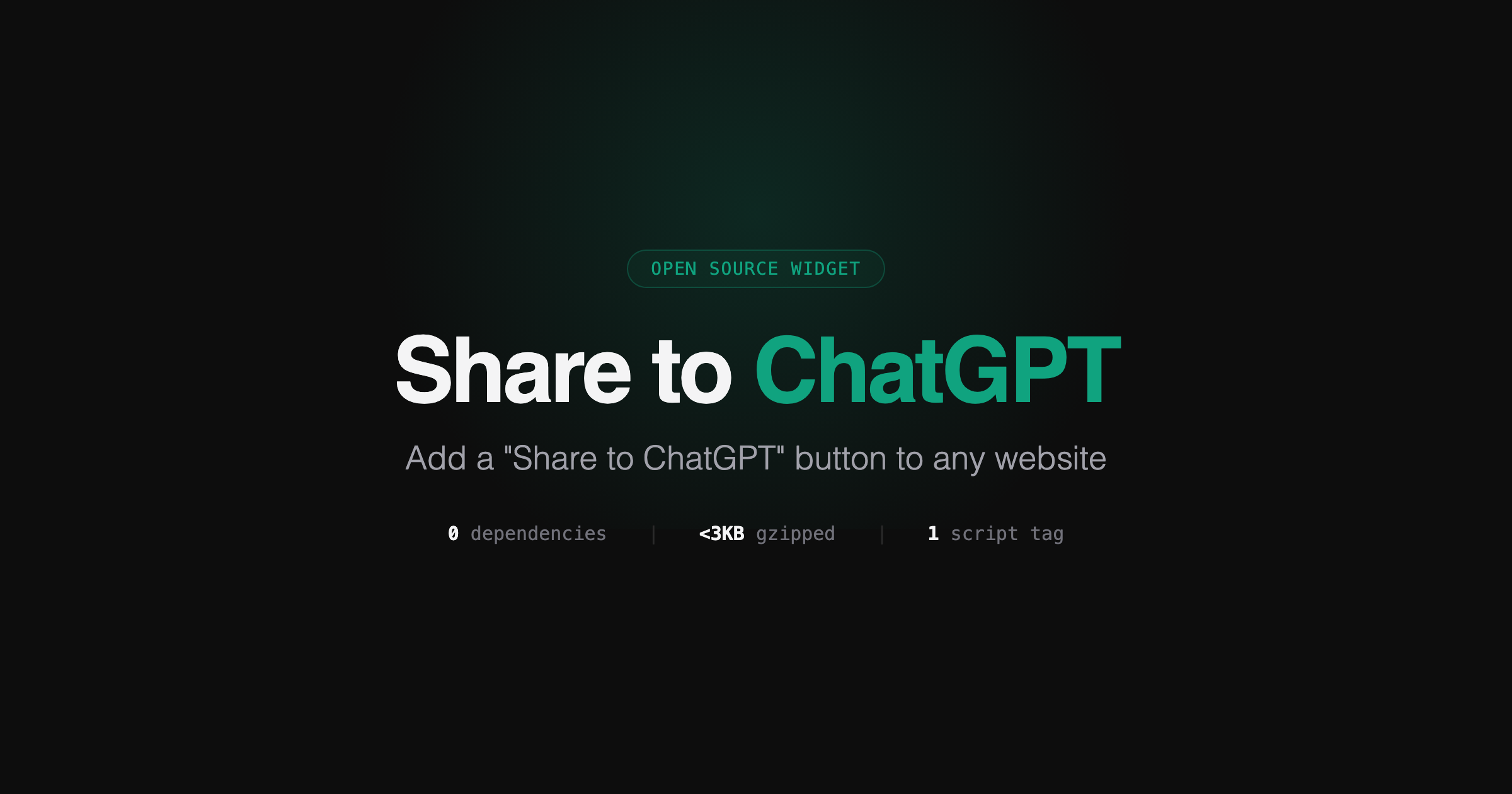 share2chatgpt — Add a "Share to ChatGPT" button to any we… screenshot